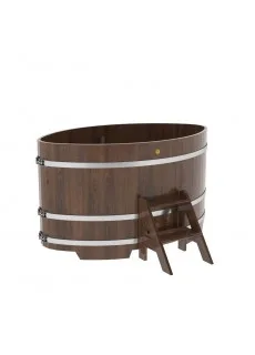 Купель для бани Bentwood овальная, 1,08х1,75х1,0 м из дуба мореного