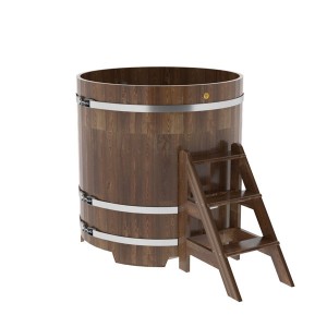 Купель для бани Bentwood круглая, d=1.17x1.2 м из сращенных ламелей мореной лиственницы