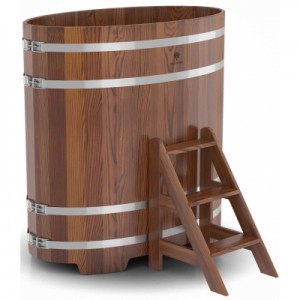 Купель для бани Bentwood овальная, 0,76х1,16х1,4 м из лиственницы мореной
