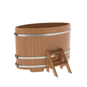 Купель для бани Bentwood овальная, 0,95х1,60х1,1 из дуба натурального