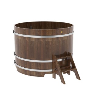 Купель для бани Bentwood круглая, d=1.50x1.1 м из сращенных ламелей мореной лиственницы
