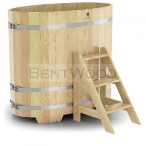 Купель для бани Bentwood овальная, 0,69х1,31х1.4 м из кедра
