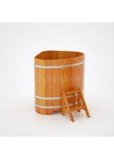 Купель для бани Bentwood угловая, 1,03х1,03х1,2 м из лиственницы натуральной премиум