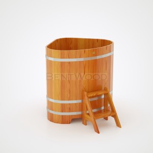 Купель для бани Bentwood угловая, 1,03х1,03х1,2 м из лиственницы натуральной премиум