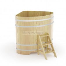 Купель для бани Bentwood угловая, 1,31х1,31х1,4 м из кедра