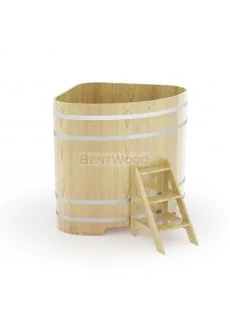Купель для бани Bentwood угловая, 1,10х1,10х1,4 м из кедра