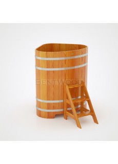 Купель для бани Bentwood угловая, 1,03х1,03х1,4 м из лиственницы натуральной премиум