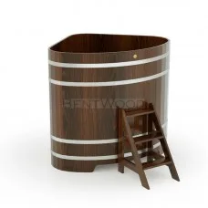 Купель для бани Bentwood угловая, 1,03х1,03х1,4 м из дуба мореного