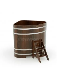 Купель для бани Bentwood угловая, 1,03х1,03х1,0 м из дуба мореного