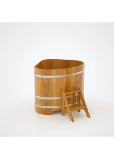 Купель для бани Bentwood угловая, 1,03х1,03х1,0 м из дуба натурального