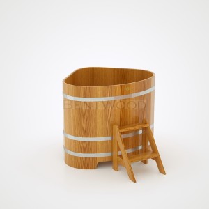 Купель для бани Bentwood угловая, 1,03х1,03х1 м из дуба натурального