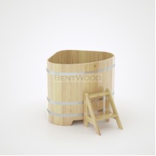 Купель для бани Bentwood угловая, 1,10х1,10х1,2 м из кедра