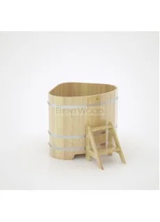 Купель для бани Bentwood угловая, 1,10х1,10х1,2 м из кедра