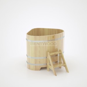 Купель для бани Bentwood угловая, 1,10х1,10х1,2 м из кедра