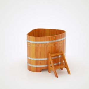 Купель для бани Bentwood угловая, 1,03х1,03х1 м из лиственницы натуральной премиум