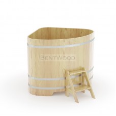 Купель для бани Bentwood угловая, 1,31х1,31х1,2 м из кедра