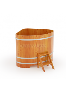 Купель для бани Bentwood угловая, 1,19х1,19х1,2 м из лиственницы натуральной премиум