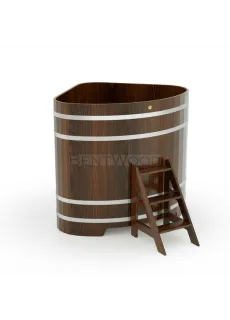 Купель для бани Bentwood угловая, 1,37х1,37х1,4 м из лиственницы мореной премиум