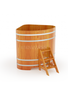 Купель для бани Bentwood угловая, 1,19х1,19х1,4 м из лиственницы натуральной премиум