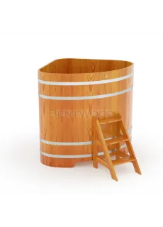 Купель для бани Bentwood угловая, 1,19х1,19х1,4 м из лиственницы натуральной премиум