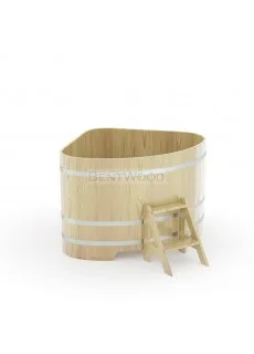 Купель для бани Bentwood угловая, 1,31х1,31х1,0 м из кедра