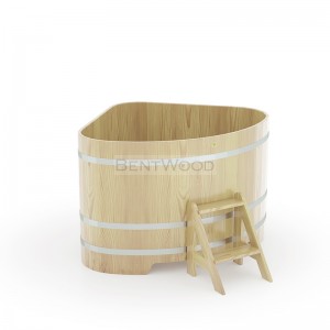 Купель для бани Bentwood угловая, 1,31х1,31х1 м из кедра