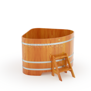Купель для бани Bentwood угловая, 1,19х1,19х1 м из лиственницы натуральной премиум