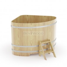 Купель для бани Bentwood угловая, 1,53х1,53х1,2 м из кедра