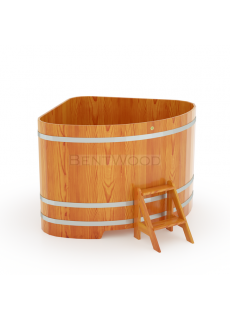 Купель для бани Bentwood угловая, 1,37х1,37х1,2 м из лиственницы натуральной премиум