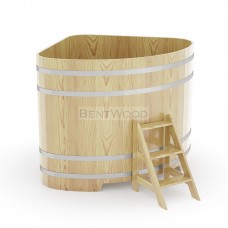 Купель для бани Bentwood угловая, 1,53х1,53х1,4 м из кедра