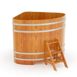 Купель для бани Bentwood угловая, 1,37х1,37х1,4 м из лиственницы натуральной премиум