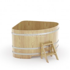 Купель для бани Bentwood угловая, 1,53х1,53х1 м из кедра