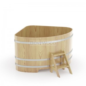 Купель для бани Bentwood угловая, 1,53х1,53х1 м из кедра