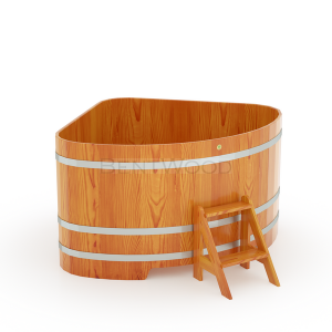 Купель для бани Bentwood угловая, 1,37х1,37х1 м из лиственницы натуральной премиум