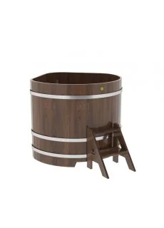 Купель для бани Bentwood угловая, 1,19х1,19х1,1 м из дуба мореного