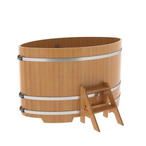 Купель для бани Bentwood овальная, 1,12х1,83х1,1 из лиственницы натуральной премиум