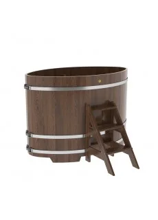 Купель для бани Bentwood овальная, 1,02х1,68х1,2 м из дуба мореного