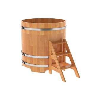 Купель для бани Bentwood круглая, d=1.17x1.2 м из сращенных ламелей лиственницы