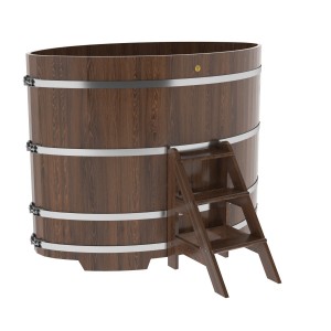 Купель для бани Bentwood овальная, 1,12х1,83х1,4 м из дуба мореного