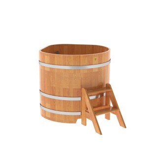 Купель для бани Bentwood угловая, 1,03х1,03х1 м из сращенных ламелей лиственницы