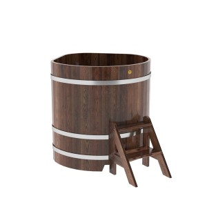 Купель для бани Bentwood угловая, 1,03х1,03х1.1 м из лиственницы мореной премиум
