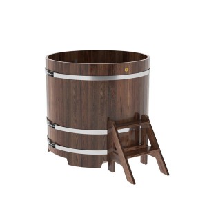 Купель для бани Bentwood круглая, d=1.17x1.1 м из лиственницы мореной премиум