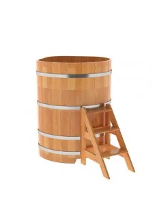 Купель для бани Bentwood угловая, 1,03х1,03х1,4 м из сращенных ламелей лиственницы