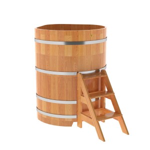 Купель для бани Bentwood угловая, 1,03х1,03х1.4 м из сращенных ламелей лиственницы