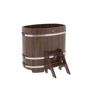 Купель для бани Bentwood овальная, 0,76х1,16х1.1 м из дуба мореного