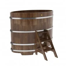 Купель для бани Bentwood овальная, 1,02х1,68х1,4 из сращенных ламелей лиственницы мореной