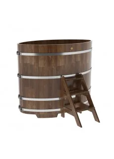 Купель для бани Bentwood овальная, 1,02х1,68х1,4 м из сращенных ламелей лиственницы мореной