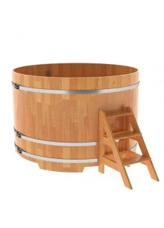 Купель для бани Bentwood круглая, d=1.80x1.2 м из сращенных ламелей лиственницы премиум