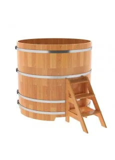 Купель для бани Bentwood круглая, d=1.50x1.4 м из сращенных ламелей лиственницы