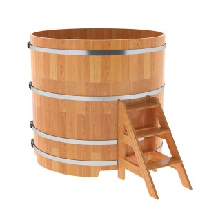 Купель для бани Bentwood круглая, d=1.50x1.4 м из сращенных ламелей лиственницы